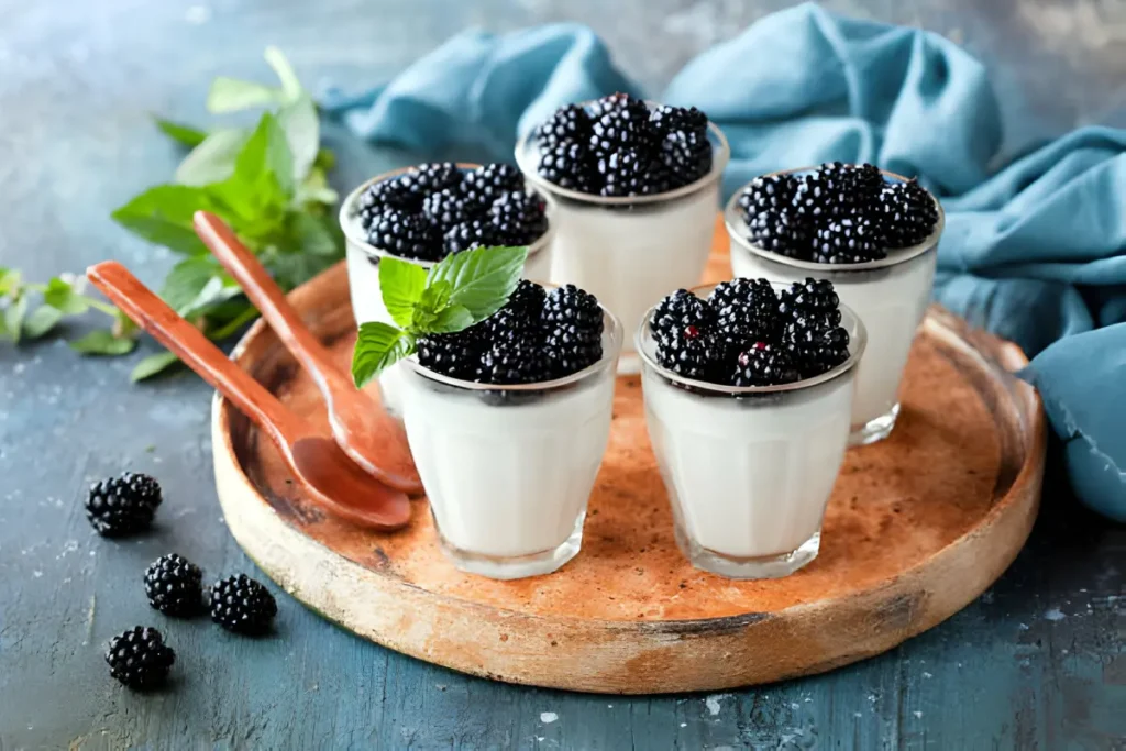 Silky Coconut Panna Cotta with passion fruit topping