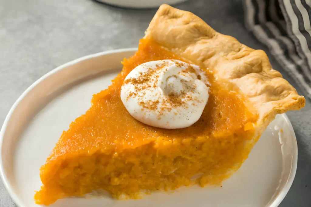 Freshly-baked sweet potato pie on a cooling rack.